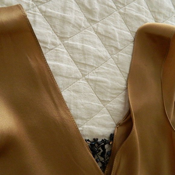 Ticci Tonetto Toast Silk Cami W/Jewel Detail MED - Picture 8 of 10